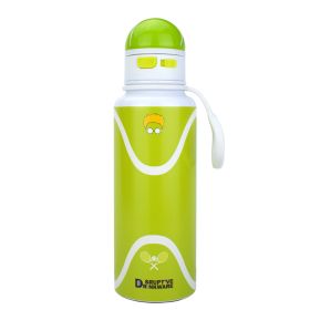Tennis Pattern Straw Lid Water Bottle; Flip & Sip Double Stainless Steel Thermal Insulation; Sports Bottle; Outdoor Mug - 34 OZ