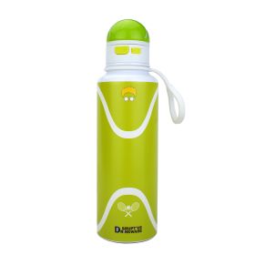 Tennis Pattern Straw Lid Water Bottle; Flip & Sip Double Stainless Steel Thermal Insulation; Sports Bottle; Outdoor Mug - 42 OZ