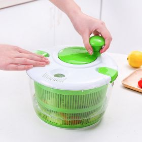 Vegetable Fruit Dehydrator Salad Quickly Dryer Basket Shake Plastic Kitchen Tool Spinner - GREEN-B