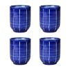 4Pcs Japanese Style Blue Ceramic Teacups Small Straight Wine Cups 150ML - Default