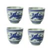 4Pcs Chinese Style Phoenix Ceramic Teacups Small Straight Wine Glass 150ML - Default