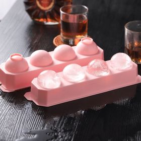 1pc Round Ice Cube Trays, Ice Ball Cube Mold Trays, Ice Making Trays For Home - Pink