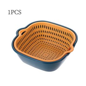 Small Kitchen Double Drain Basket Bowl Washing Storage Basket