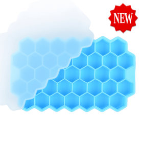 1pc Ice Tray Mold; Honeycomb Silicone Ice Tray; Hexagonal Ice Tray; 37 Grids Honeycomb Ice Tray; Ice Cube Mold; Honeycomb Ice Box; Ice Ball - Blue