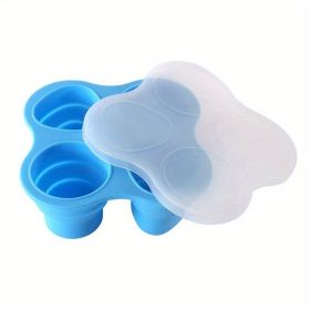Silicone Storage Folding Ice Sphere Mold Food Supplement Box With Lid Folding Fruit Snacks Storage Round Ice Sphere Tray 1pc