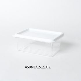 1pc Transparent Container; Refrigerator Fruit Storage Box; Food Sealed Box; Freezer Box; Storage Box; Kitchen Supplies - 450ML