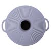 1pc Silicone Fresh-keeping Lid; Spill-proof; Leak-proof And Dust-proof Silicone Pot Lid; Cutlery Silicone Pot Lid - Nordic Grey
