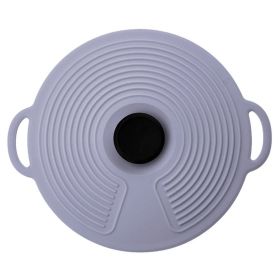 1pc Silicone Fresh-keeping Lid; Spill-proof; Leak-proof And Dust-proof Silicone Pot Lid; Cutlery Silicone Pot Lid - Nordic Grey
