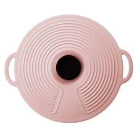1pc Silicone Fresh-keeping Lid; Spill-proof; Leak-proof And Dust-proof Silicone Pot Lid; Cutlery Silicone Pot Lid - Nordic Pink
