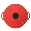 1pc Silicone Fresh-keeping Lid; Spill-proof; Leak-proof And Dust-proof Silicone Pot Lid; Cutlery Silicone Pot Lid - Red