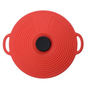 1pc Silicone Fresh-keeping Lid; Spill-proof; Leak-proof And Dust-proof Silicone Pot Lid; Cutlery Silicone Pot Lid - Red