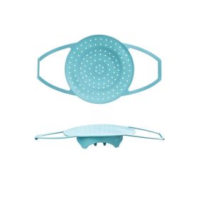 1pc Silicone Steamer Basket Air Holes Design With Feet And Handle For Pan Reusable Silicone Easy To Clean And Store Food Grade Material Steamer - Blue
