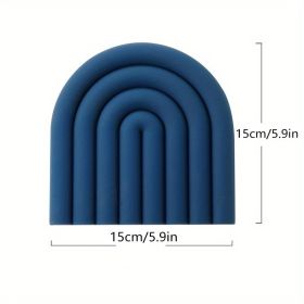 1pc Rainbow Silicone Heat Insulation Pad; Eco Friendly Soft Table Mat; Heat Resistant Silicone Trivets For Pots And Pans; Square Silicone Hot Pads - D
