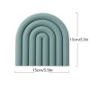 1pc Rainbow Silicone Heat Insulation Pad; Eco Friendly Soft Table Mat; Heat Resistant Silicone Trivets For Pots And Pans; Square Silicone Hot Pads - B