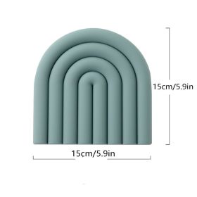 1pc Rainbow Silicone Heat Insulation Pad; Eco Friendly Soft Table Mat; Heat Resistant Silicone Trivets For Pots And Pans; Square Silicone Hot Pads - B