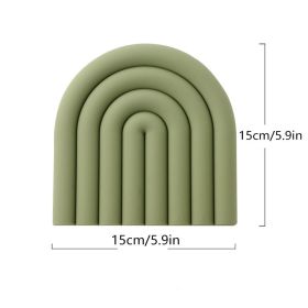 1pc Rainbow Silicone Heat Insulation Pad; Eco Friendly Soft Table Mat; Heat Resistant Silicone Trivets For Pots And Pans; Square Silicone Hot Pads - O