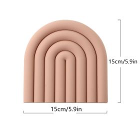 1pc Rainbow Silicone Heat Insulation Pad; Eco Friendly Soft Table Mat; Heat Resistant Silicone Trivets For Pots And Pans; Square Silicone Hot Pads - P