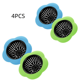 4 Pack Sink Strainer For Kitchen Sink Drain Silicone Sink Stopper Garbage Disposal Drain Stopper For 1.97-2.8 Inch Basin Drain Holes - Blue, Green