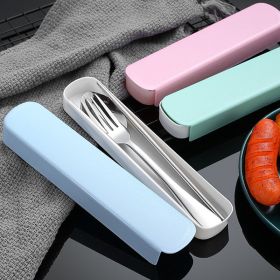 3pcs Portable Cutlery Set With Storage Box - Silvery