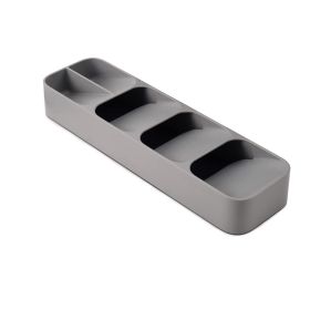 Compact Cutlery Organizer; Spoons Forks Kitchen Drawer Tray - Gray - 1pc