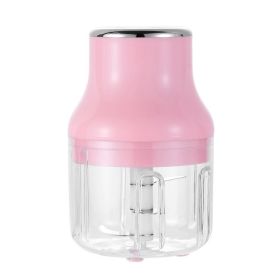 1pc Household Small Electric Garlic Masher; Garlic Chopper; Wireless Vegetable Mincer; Portable Mini Food Processor; Kitchen Gadgets - Pink