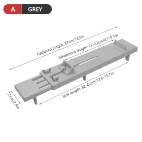 1pc Adjustable Over Sink Sharpening Stone Base Holder Retractable Non-slip Whetstone Grinding For Knife Sink Bridge Fits Kitchen - Gray A