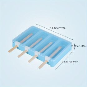 1pc Plastic PP Flat Lying Multi-layer Stacking With Dust-proof Cover; Ice Cream Mold; Homemade Ice Cream Mold - Blue