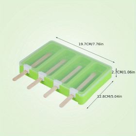 1pc Plastic PP Flat Lying Multi-layer Stacking With Dust-proof Cover; Ice Cream Mold; Homemade Ice Cream Mold - Green