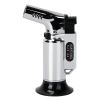 toCulinary Butane Torch Lighter Refillable Blow Torch Adjustable Flame Kitchen Cooking BBQ Torch (Gas Not Included) - Silver