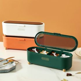 Seasoning Box Combination Set Seasoning Bottle Jar Household Kitchen Supplies Salt Msg Storage Box Sealed One-piece - DM026-green