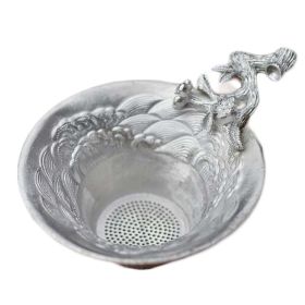 Tin Plum Branch Tea Strainer Handmade Sea Wave Tea Infuser