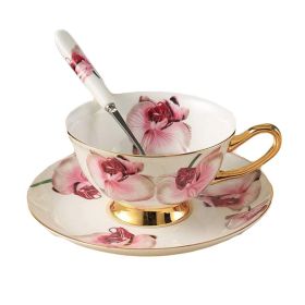Cup Saucer Spoon Set Coffee Cup Set Porcelain Tea Cup Ceramic Coffee Mug 6.8OZ - Default
