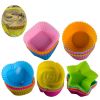 5pcs/Set Silicone Cake Mold Round Shaped Muffin Cupcake Baking Molds Kitchen Cooking Bakeware Maker DIY Cake Decorating Tools - ROSE