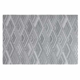 4 Pcs Dining Table Place Mats PVC Placemats Heat Resistant Woven Polyester Kitchen Table Mats 17.7x11.8 inch, Grey - Default