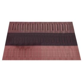 6 Pcs Heat-Resistant PVC Placemat for Dining Table Woven Polyester Stain Resistant Table Mats Easy to Clean, Wine Red - Default