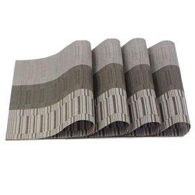 6 Pcs Heat Insulation Stain Resistant Placemat for Dining Table Durable PVC Woven Kitchen Table Mats Placemat, Grey - Default