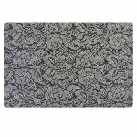 4 Pcs Rose Jacquard Dining Table Place Mats PVC Placemats Easycare Wipe Clean Table Mats 17.7x11.8 inch, Black - Default
