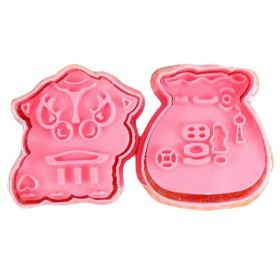 2 Sets Lion Dancing/Lucky Bag Shape Cookie Cutters Biscuits Mold DIY Cake Sugarcraft Pastry Bakeware Decoration - Default