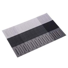 6 Pcs PVC Placemats Dining Table Place Mats Coffee Table Woven Polyester Non-slip Table Mats 17.7x11.8 inch, Black - Default