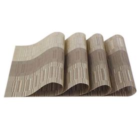 6 Pcs Non Slip Placemats Easy Wipe Clean Table Mats PVC Placemats for Dining Table Hotel Restaurant Tabletop Mats, Gold - Default