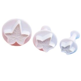 2 Sets Maple Leaf Shape Pastry/Cookie/Fondant Stampers Leaf Plunger Cutters Cake Cutter Biscuits Mold - Default