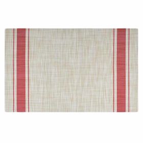 6 Pcs Japanese Style PVC Placemats Dining Table Mats Non Slip Kitchen Dining Table Decoration 17.7x11.8 inch, Red - Default