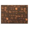 2 Pcs Chinese Style Cotton Linen Place Mats Calligraphy Pattern Table Mats Outdoor Picnics 17.7x11.8 inch, Coffee - Default