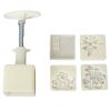 4 Stamps Autumn Square Shape Moon Cake Mold Flower Cake Mold Pie Mold Baking Tools 50G - Default