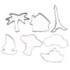7 Pcs Vehicle Cookie Cutters Airplane DIY Biscuit Mold Stainless Steel Sugarcraft Pastry Decoration for Kids Party - Default