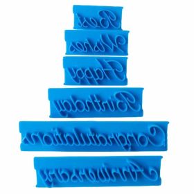 Wishes Stamp Decorating Letters Sugar Craft Set Cookie Cutter Cake Fondant Sugar Craft Pastry Bakeware Decoration - Default