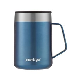 Contigo Streeterville Stainless Steel Mug with Splash-Proof Lid and Handle in Blue, 14 fl oz. - Contigo