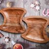 WILLART Wooden Serving Platter Tray Bowl for Serving Snacks Salad Fruits or Platters