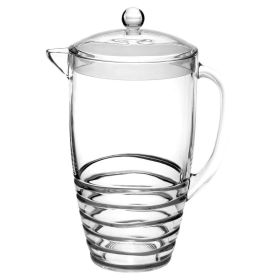 2.5 Quarts Water Pitcher with Lid, Swirl Unbreakable Plastic Pitcher, Drink Pitcher, Juice Pitcher with Spout BPA Free - as Pic