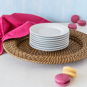 Better Homes & Gardens Porcelain Round Appetizer Plates, White, Set of 8 - Better Homes & Gardens